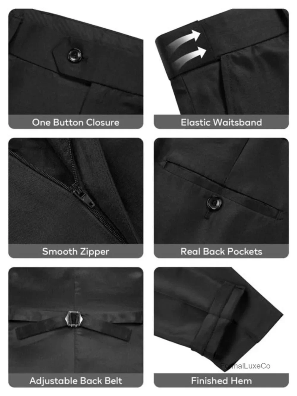 Men's 3-Piece Suit Slim Fit Business Wedding Formal Blazer Vest Pants Set